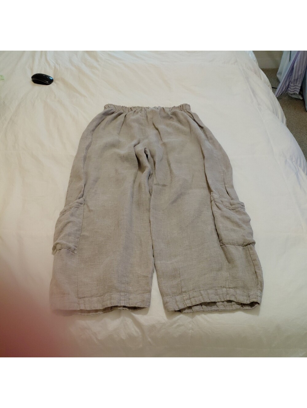Bryn Walker barrel leg Pants Linen beige Sz S good condition #1065